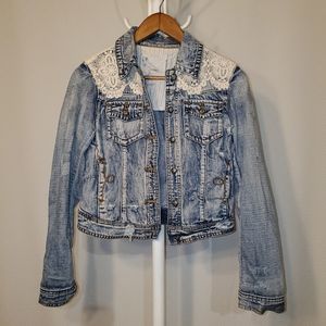 Boho cropped jean jacket